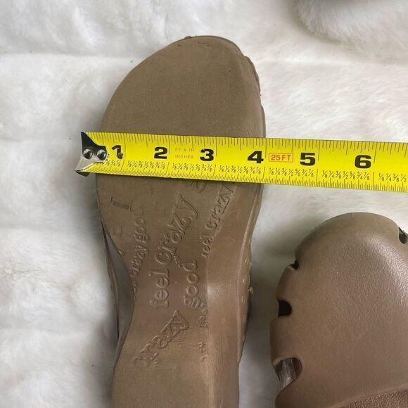 Dr Scholl’s nurse’s clogs tan with bronze strap size 10 - Picture 10 of 12